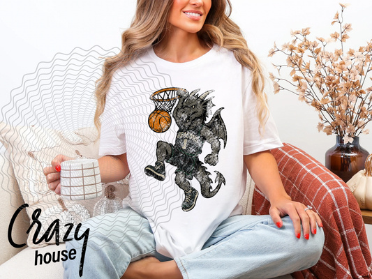 Vintage Basketball Mascot - Dragons