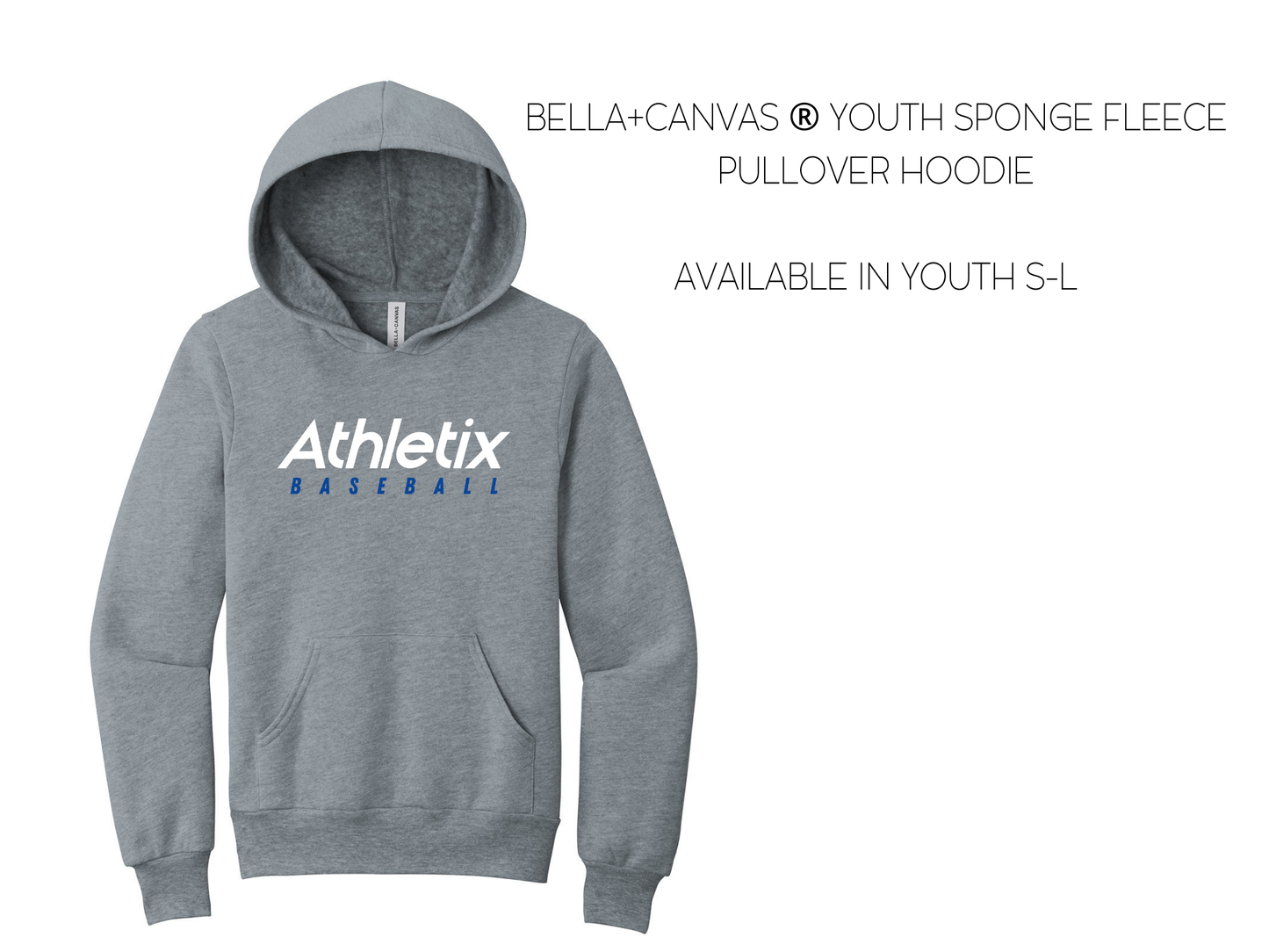Ax BELLA+CANVAS ® Youth Sponge Fleece Pullover Hoodie