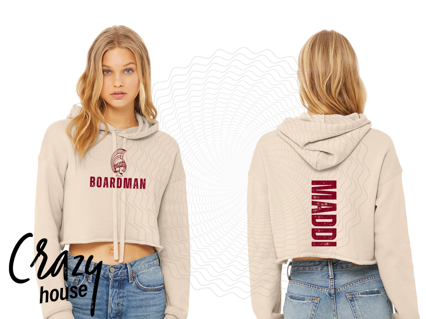 Bella Canvas Ladies' Cropped Fleece Hoodie - Boardman