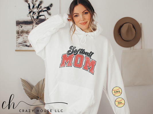 Softball Mom Customized Hoodie
