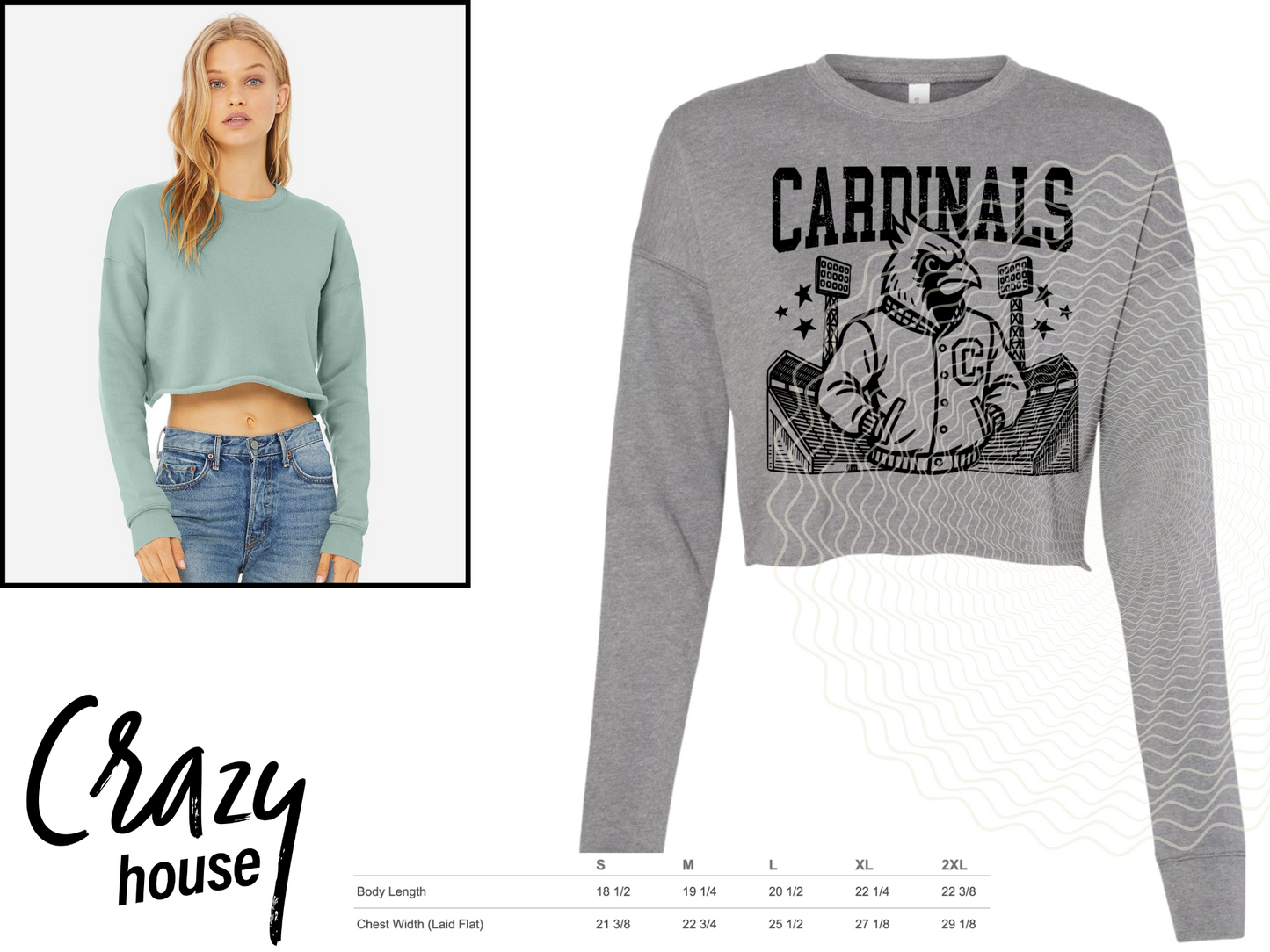Cardinals (Canfield) Letterman Crop Fleece