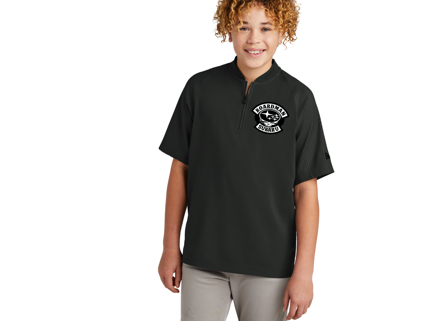 Customizable YOUTH New Era® Cage Short Sleeve 1/4-Zip Jacket