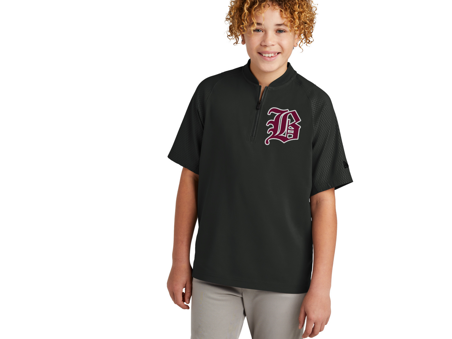 Customizable YOUTH New Era® Cage Short Sleeve 1/4-Zip Jacket