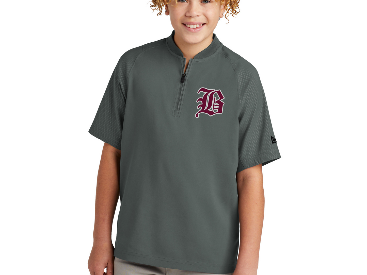 Customizable YOUTH New Era® Cage Short Sleeve 1/4-Zip Jacket