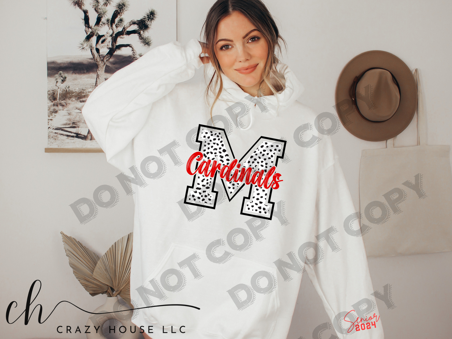 Mooney - Cardinals - White Cheetah Print