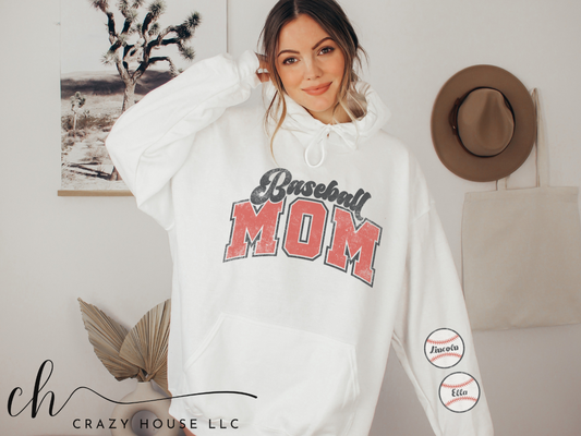 Baseball Mom Customized Hoodie