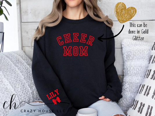 Cheer Mom Glitter - Custom Sweatshirt