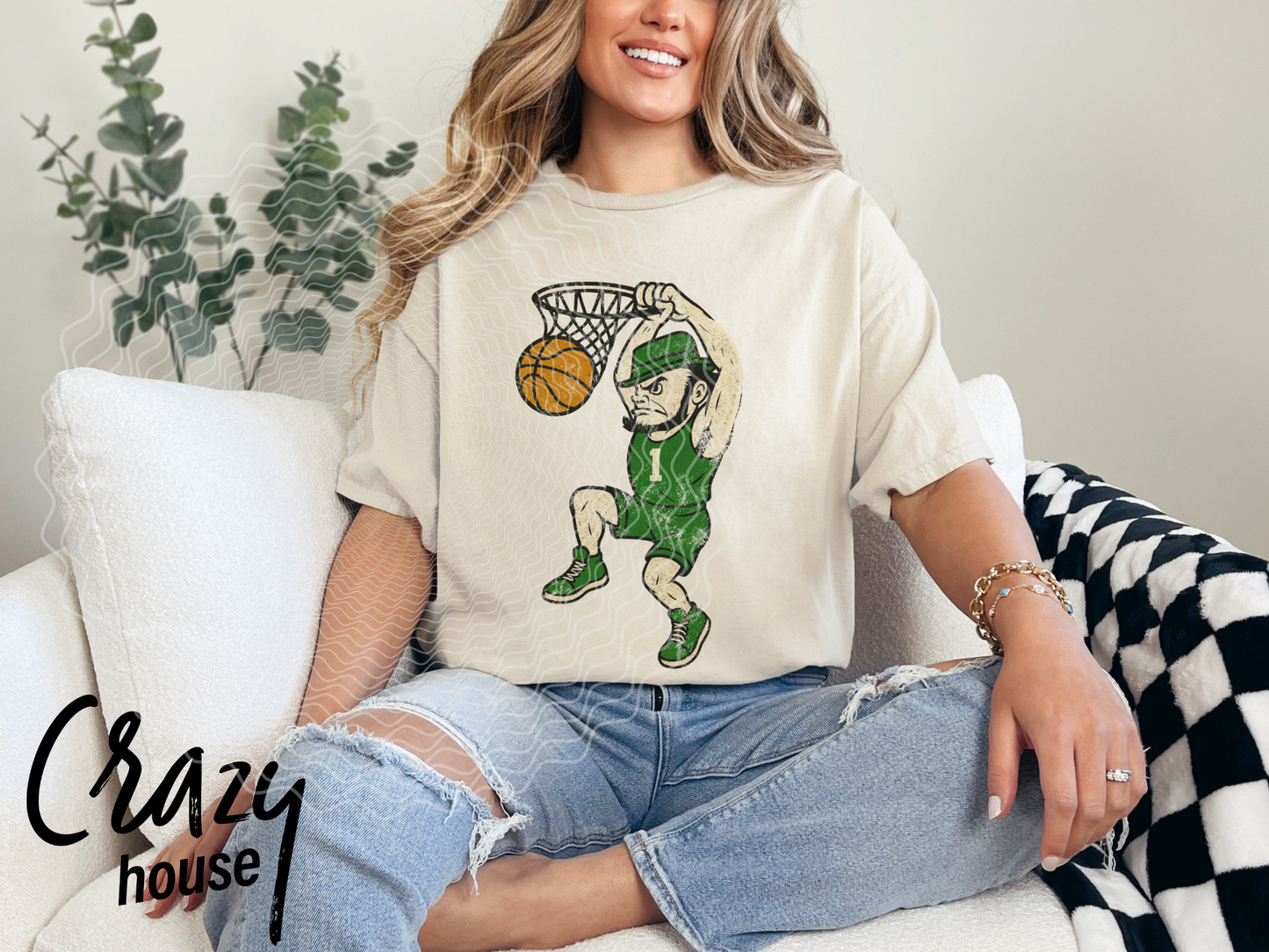 Vintage Basketball Mascot - Irish