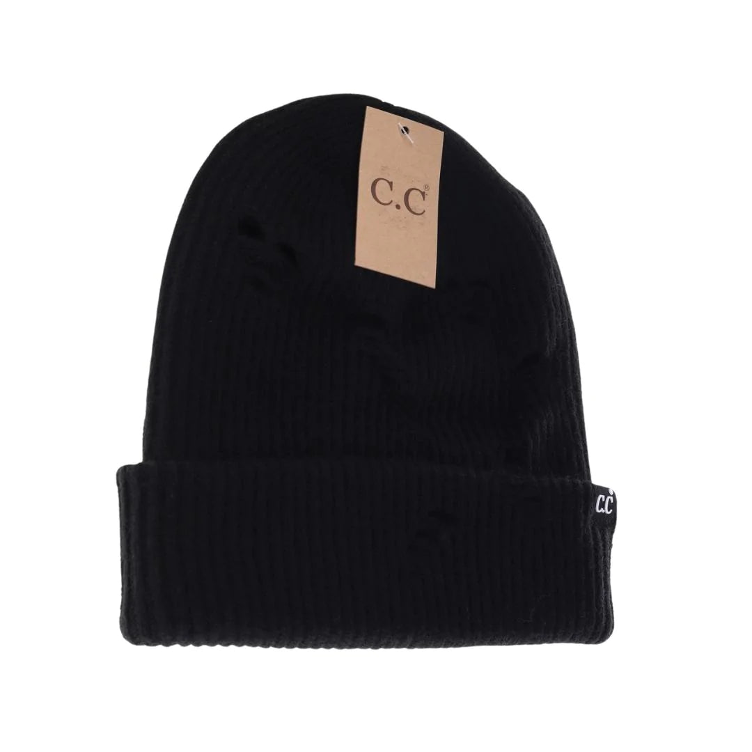Unisex Distressed C Beanie