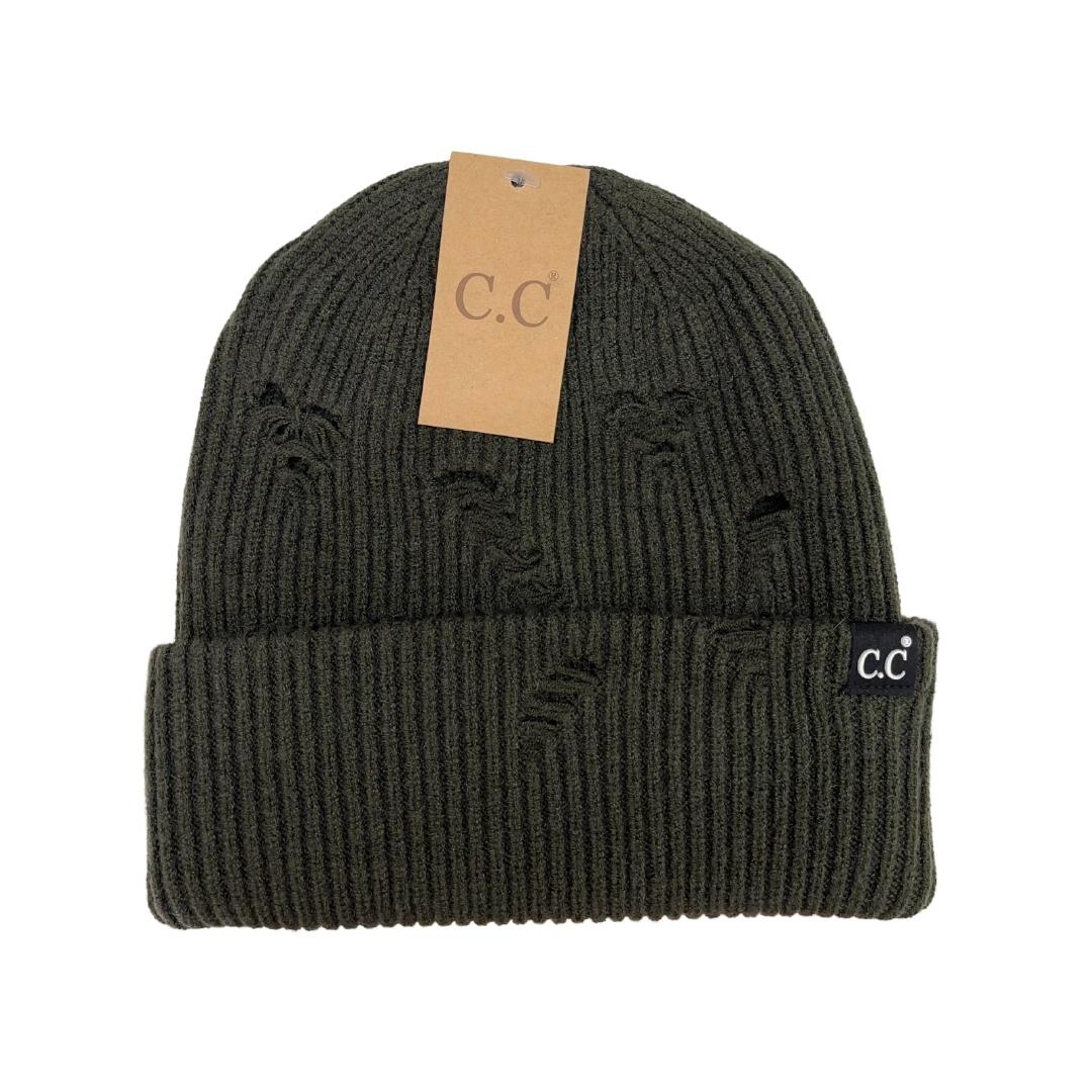 Unisex Distressed C Beanie