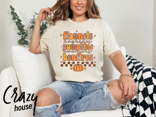 Flannel Pumpkins Bonfires
