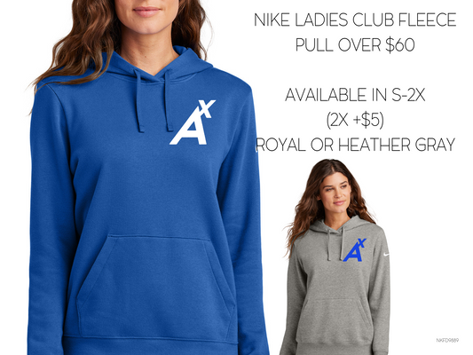 Ax Nike Women's Club Fleece Sleeve Swoosh Pullover Hoodie