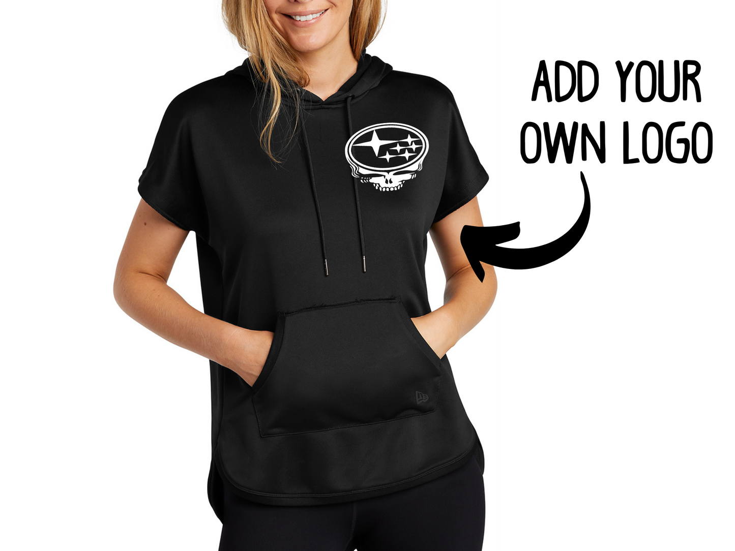 Customizable New Era ® Ladies Performance Terry Short Sleeve Hoodie