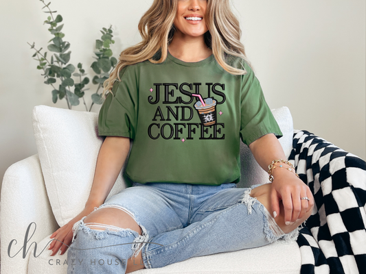 Jesus & Coffee Faux Embroidery