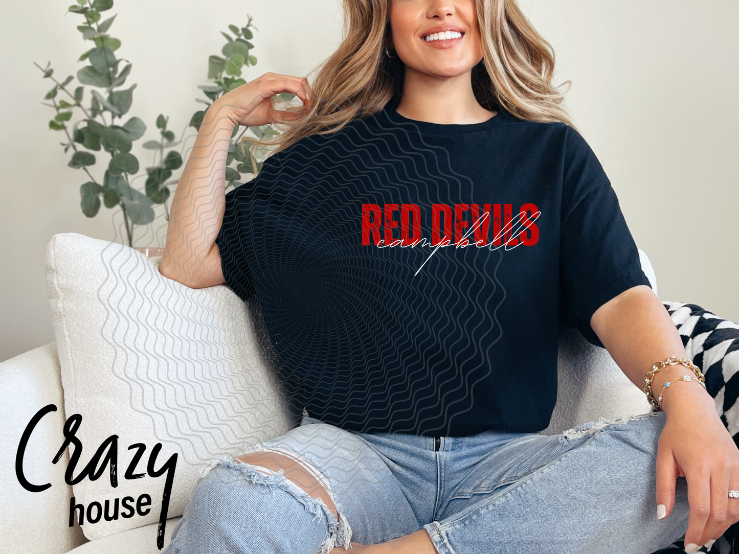 Campbell Red Devils Block & Script