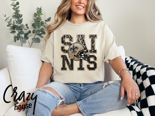 St. Charles Saints Faux Embroidery