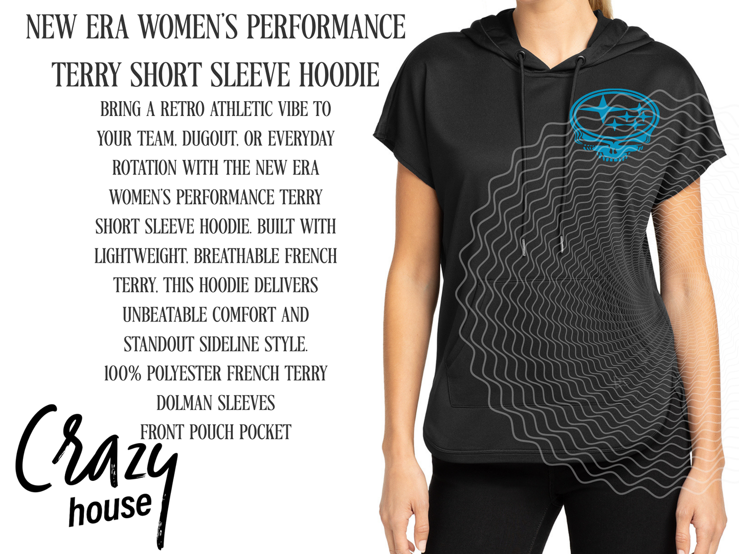 Customizable Women's Performance Terry Short Sleeve Hoodie