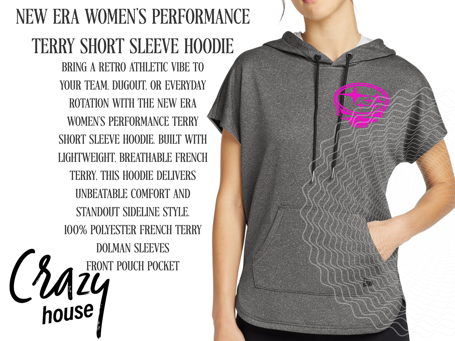 Customizable Women's Performance Terry Short Sleeve Hoodie