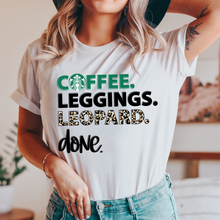 Load image into Gallery viewer, Coffee, Leggings, Leopard, Done
