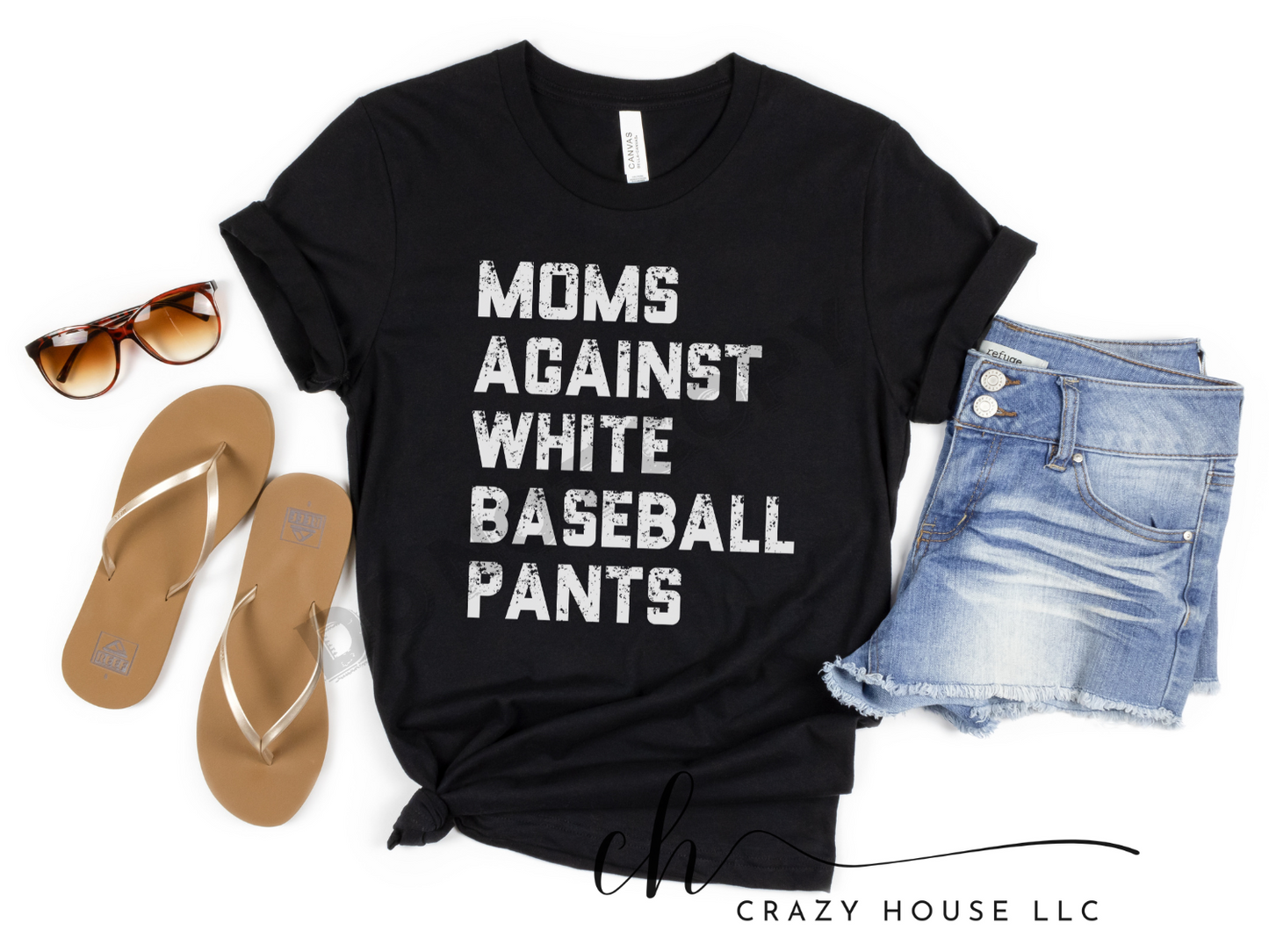 Moms Against White Baseball Pants - Style #2
